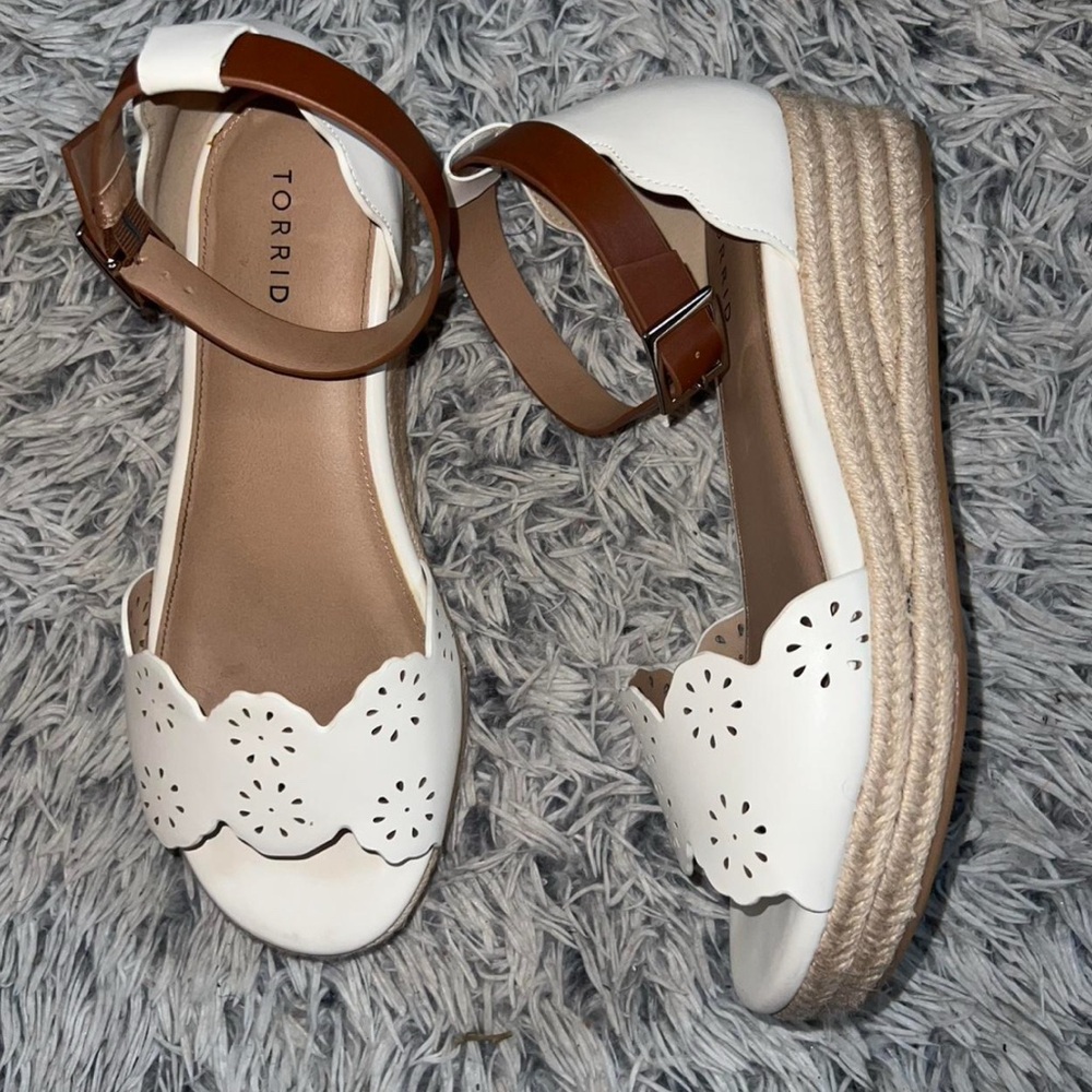 Torrid Cream and Tan Espadrille Sandals